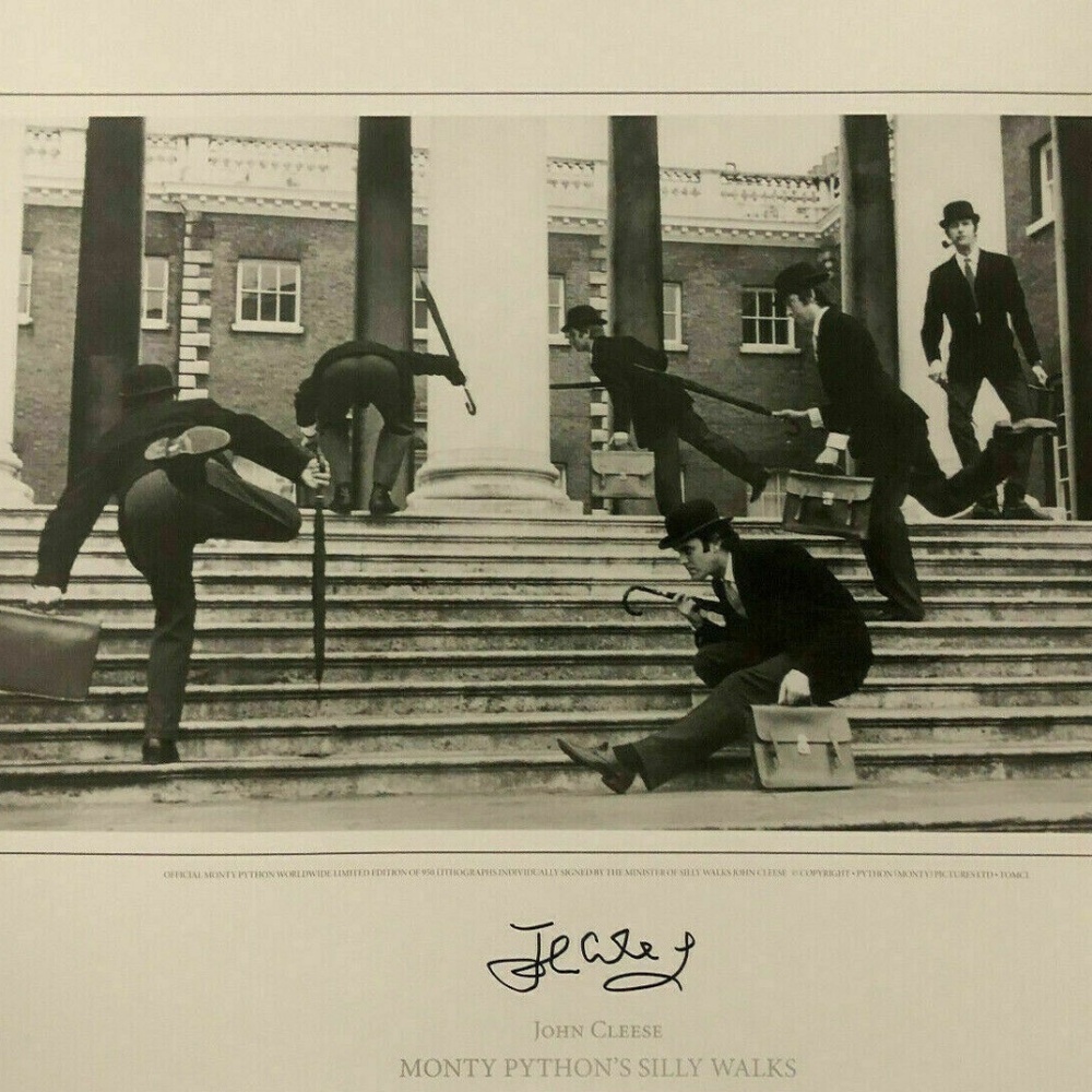 JOHN CLEESE AUTO The Pythons "Silly Walks" 24X17